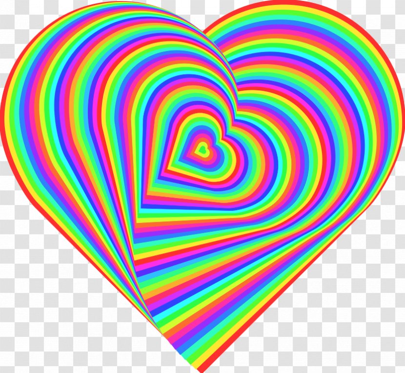 Heart Color Desktop Wallpaper Clip Art - Flower - Rainbow Hearts Transparent PNG