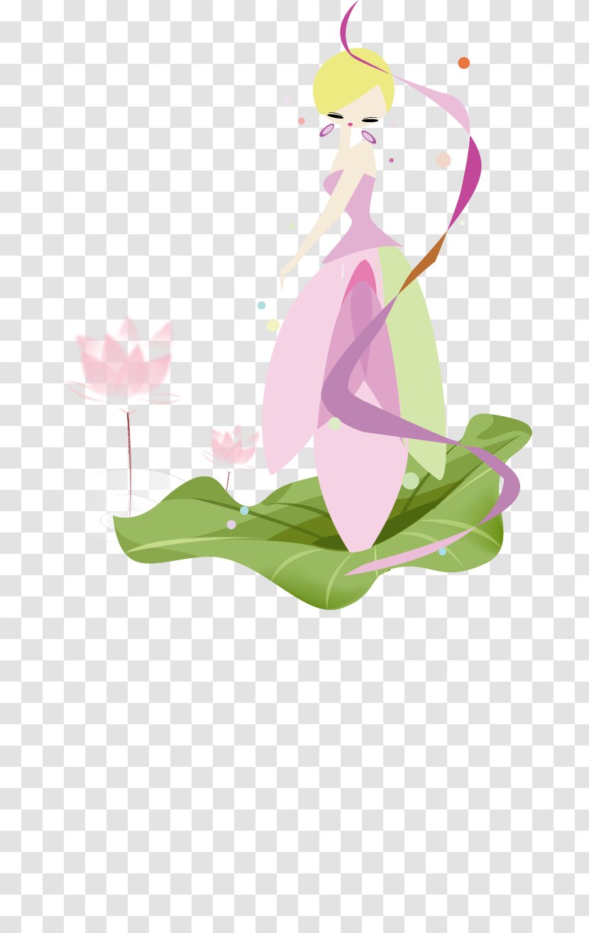 Fairy Illustration - Flower Fairies - Hand Drawn Vector Transparent PNG