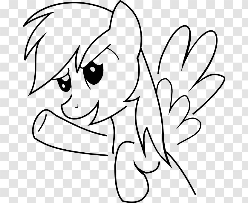 Rainbow Dash Stencil Drawing My Little Pony - Heart Transparent PNG