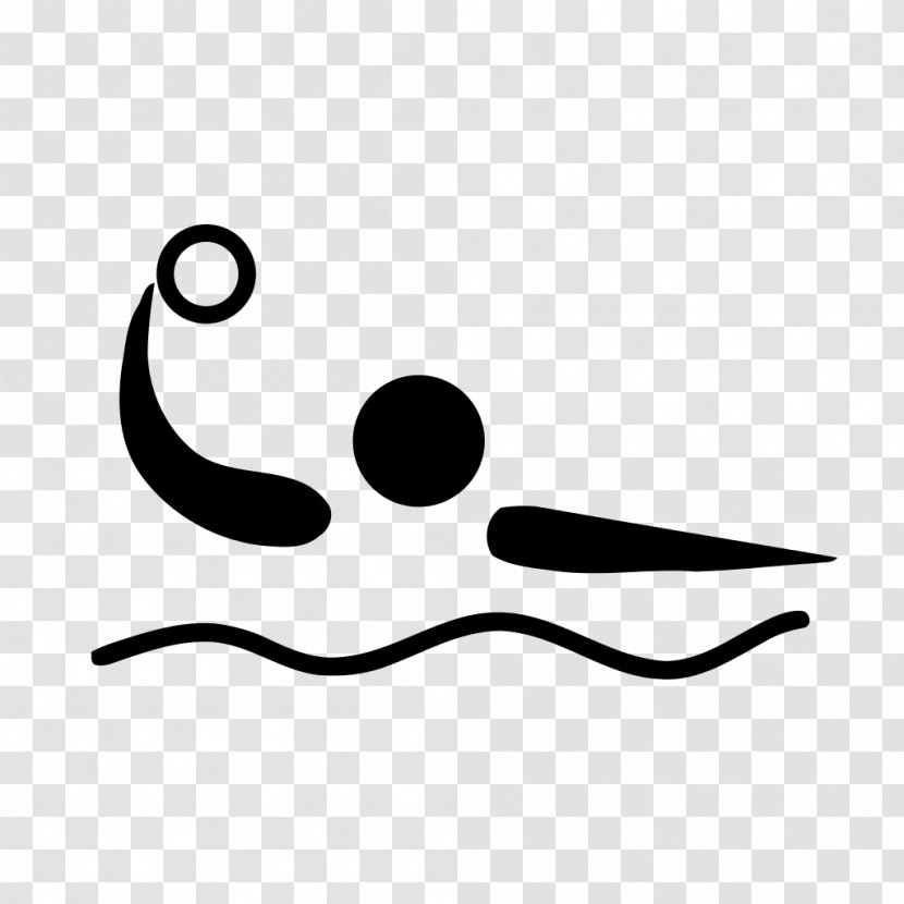 Summer Olympic Games Sports Pictogram - Black And White - Swimming Transparent PNG