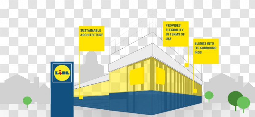 Lidl Sustainable Architecture Building Design - Urban Construction Transparent PNG