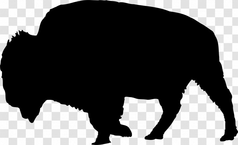 American Bison Silhouette Clip Art - Cattle - Image Transparent PNG