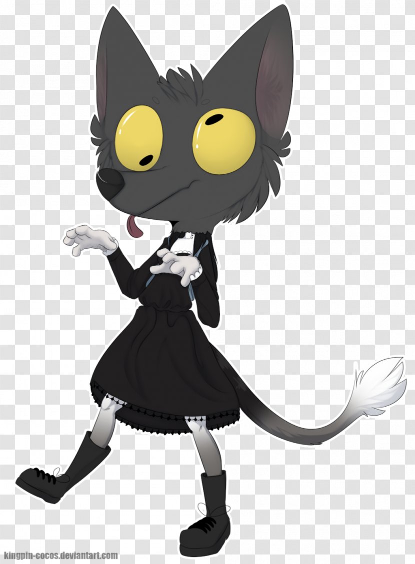 Whiskers Cat Cartoon Character - Black M Transparent PNG