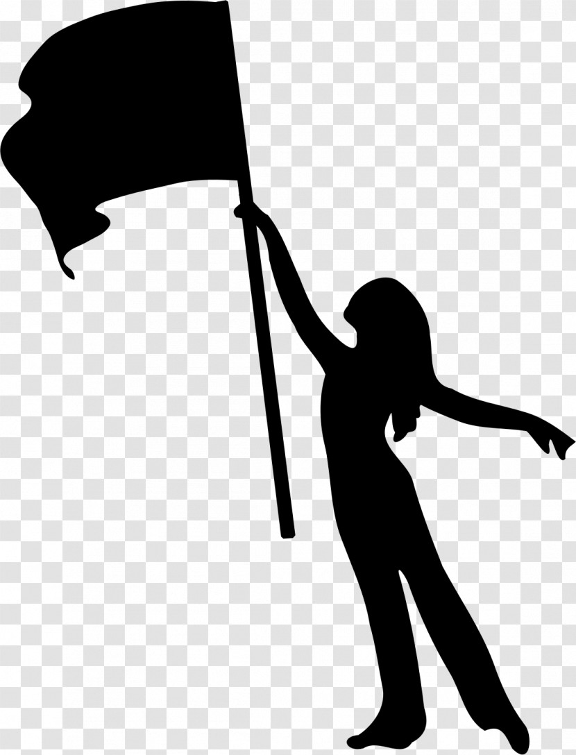 Silhouette Standing Black-and-white Umbrella Happy Transparent PNG