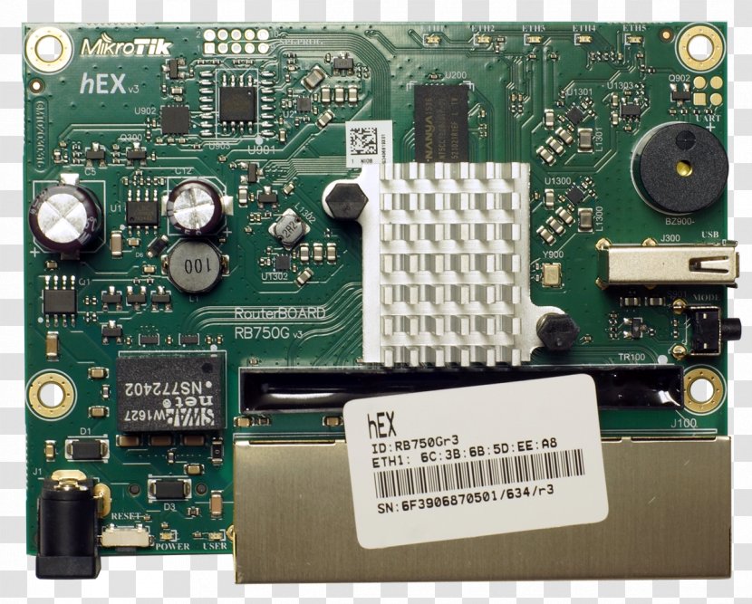 MikroTik RouterBOARD HEX RB750Gr3 Lite RB750r2 - Sound Card - No Plastic Transparent PNG