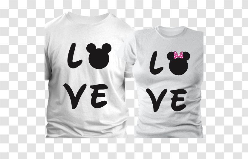 T-shirt Sleeve Top Mickey Mouse Minnie - Cotton Transparent PNG
