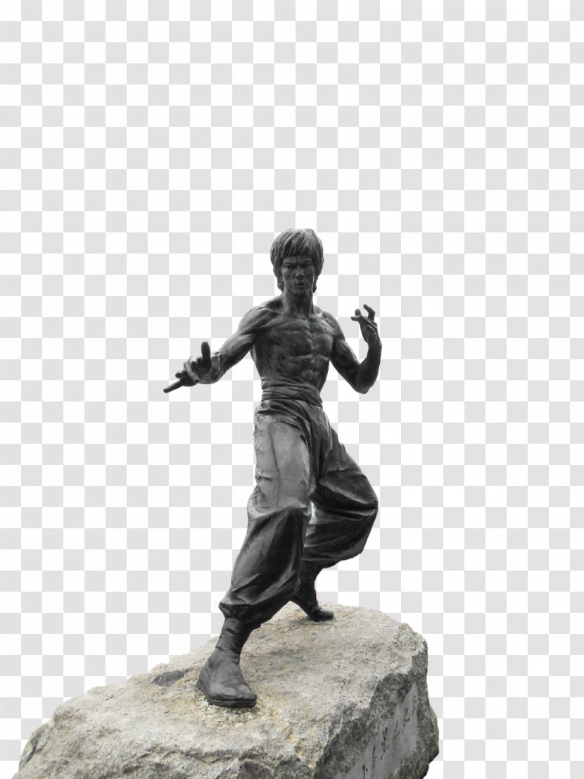 Statue Of Bruce Lee Bronze Sculpture Monument Transparent PNG
