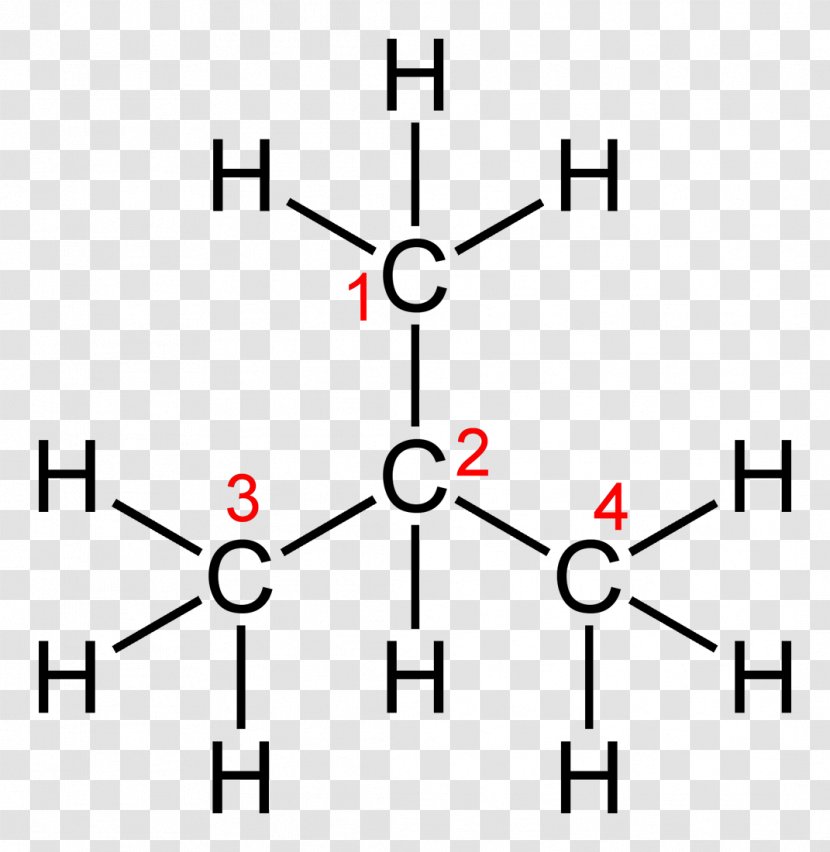 Isobutane Molecule Chemical Formula Structural Compound - Cartoon Transparent PNG