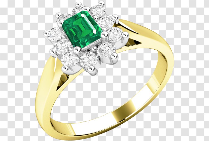 Emerald Ring Yellow Diamond Brilliant - Sapphire Transparent PNG