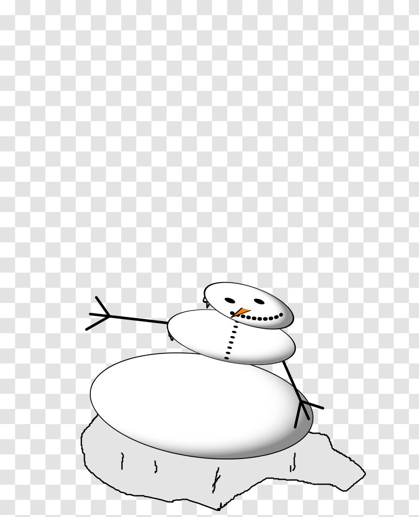 Line Art Snowman Clip - Melting Transparent PNG