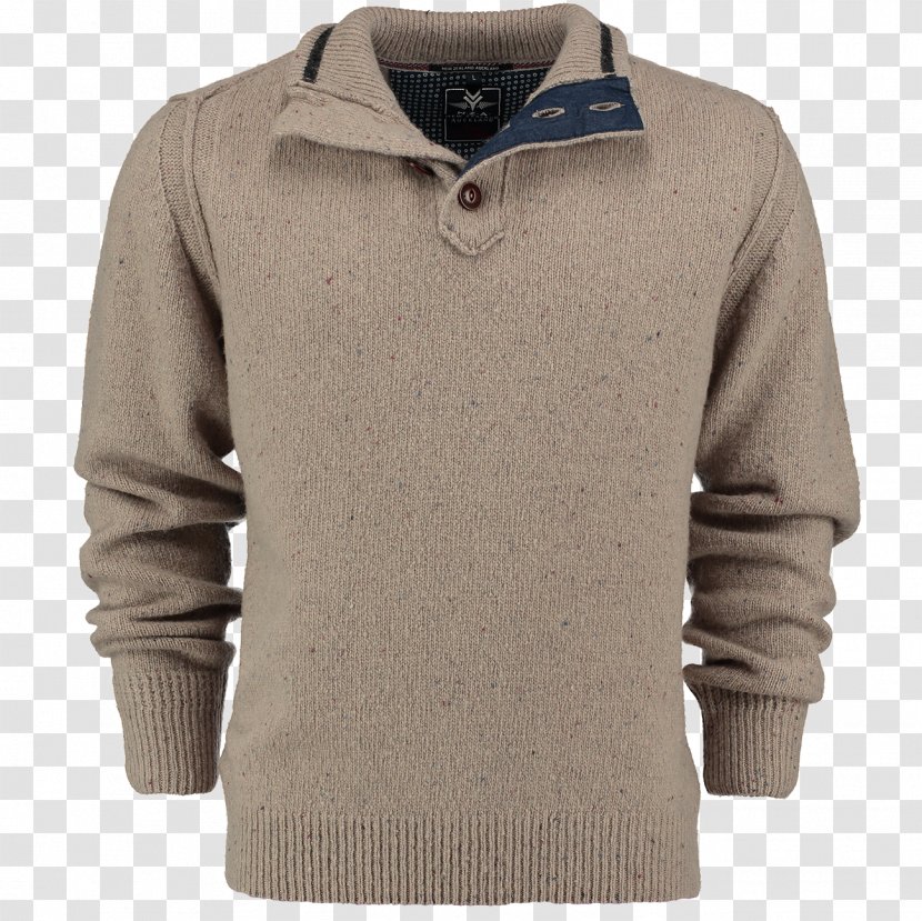 Sweater Sleeve Outerwear Button Beige - Sweatshirt - Cloth Transparent PNG