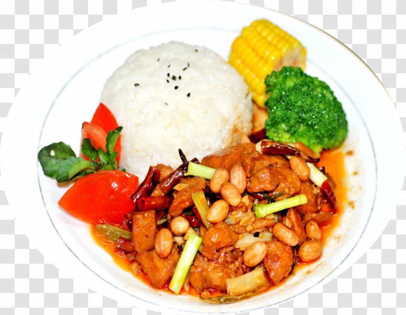 Kung Pao Chicken Chinese Cuisine Sichuan Sweet And Sour - Lunch - Rice Transparent PNG