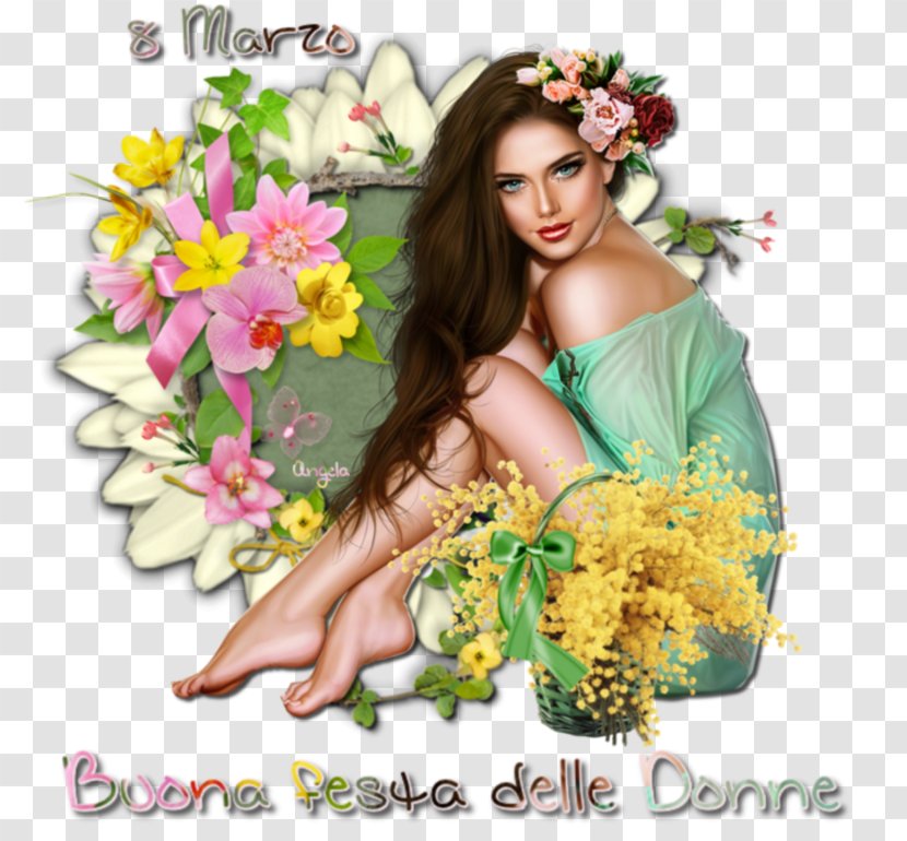 International Women's Day Woman 8 March Floral Design Wife - Festa Della Donna Transparent PNG