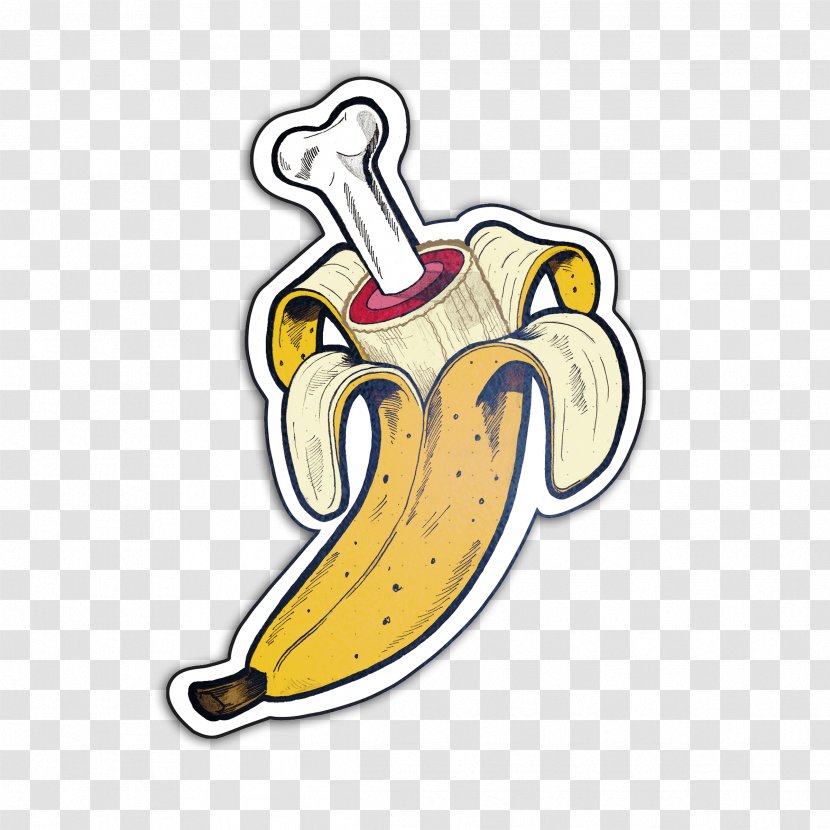 Sticker Bone Banana Food - Art Transparent PNG