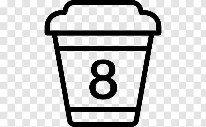 Cup Icon - Black And White - Area Transparent PNG