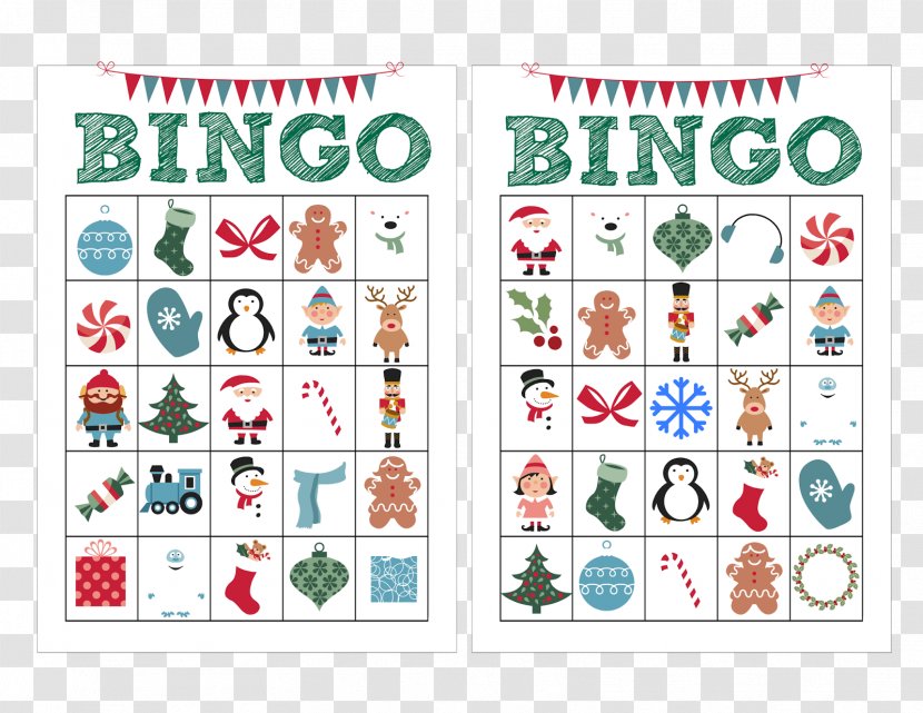 Bingo Card Christmas Child Game - Wall Sticker - Calling Template Transparent PNG