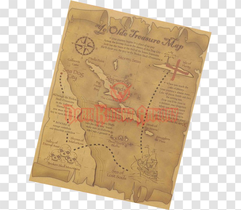 Paper Treasure Map Piracy - Pirate Transparent PNG