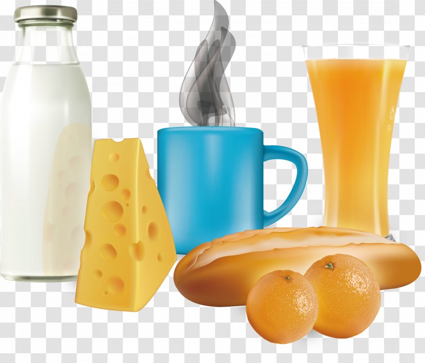 Orange Juice Coffee Breakfast Milk - A Sumptuous Transparent PNG