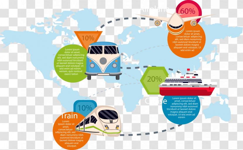 Train Infographic Transport - Cartoon Traffic Map Transparent PNG