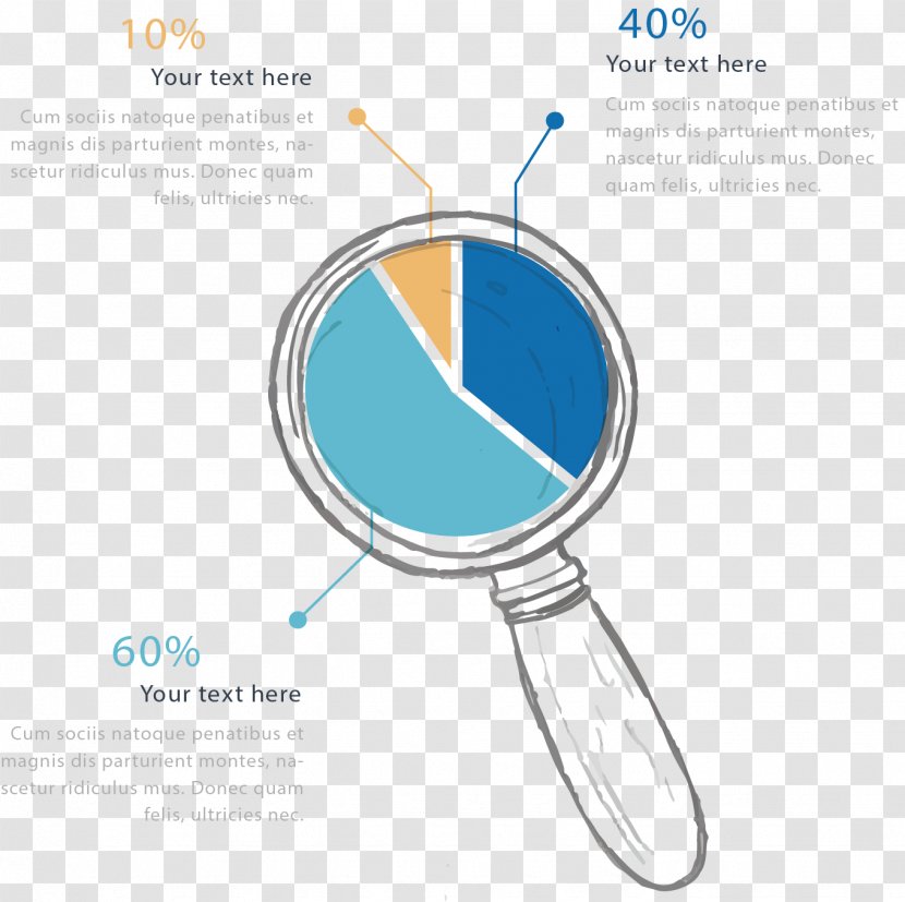 Pie Chart Magnifying Glass - Classification And Labelling Transparent PNG