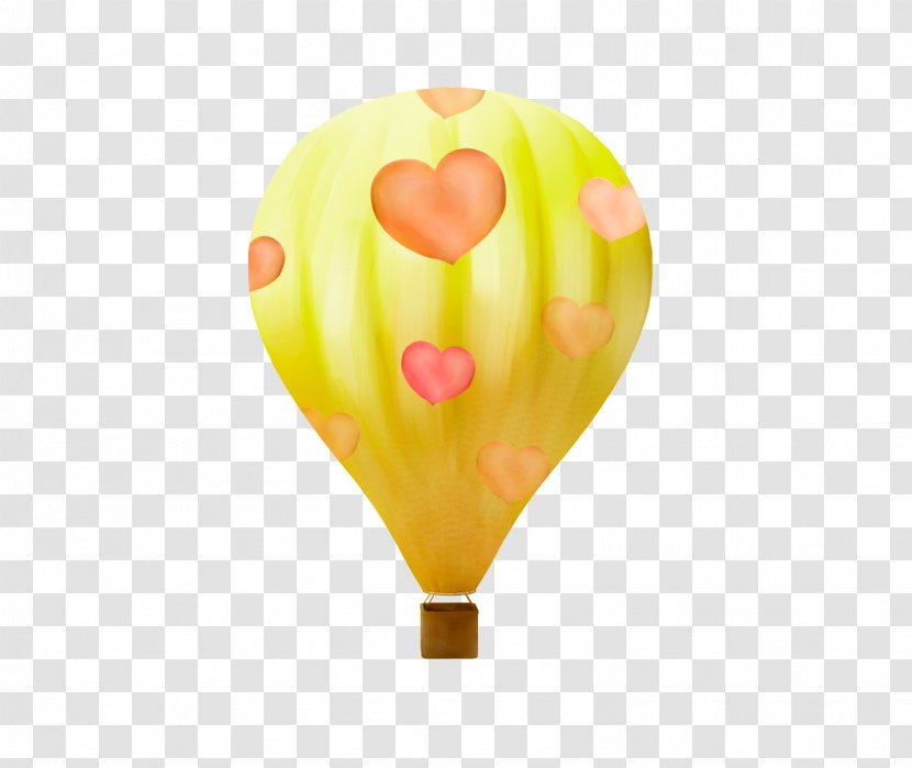 Flight Hot Air Balloon - Yellow - Decoration Transparent PNG