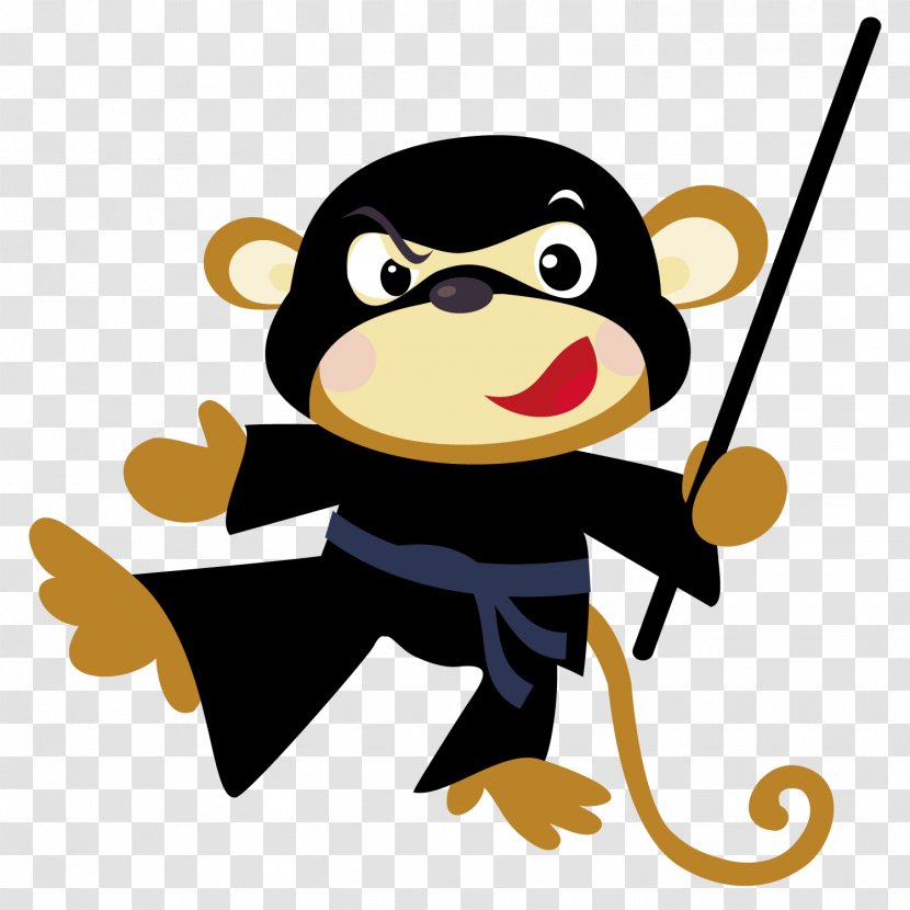 Cartoon Monkey Clip Art - Red - Magic Transparent PNG