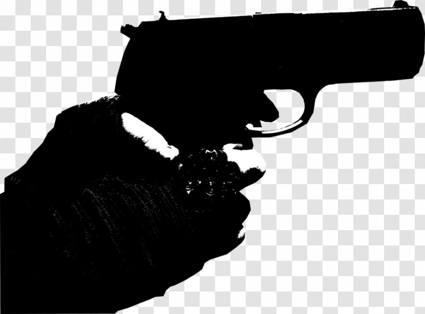 Firearm Pistol Silhouette Clip Art - Tree - Gunshot Transparent PNG