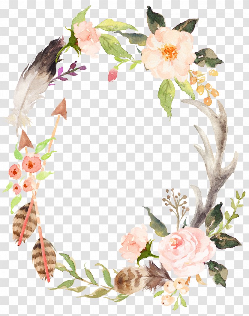 Watercolor Painting Wreath Poster Canvas Print - Printing Transparent PNG