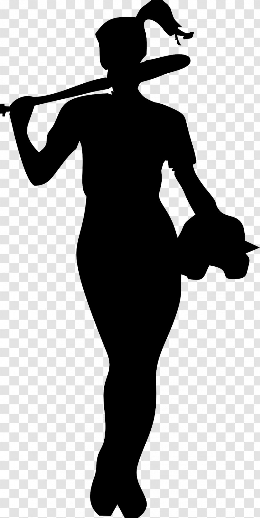 Baseball Batting Silhouette Woman Clip Art - Standing Transparent PNG
