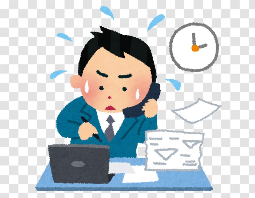 いらすとや Freelancer Illustrator Poster - Busy Man Transparent PNG