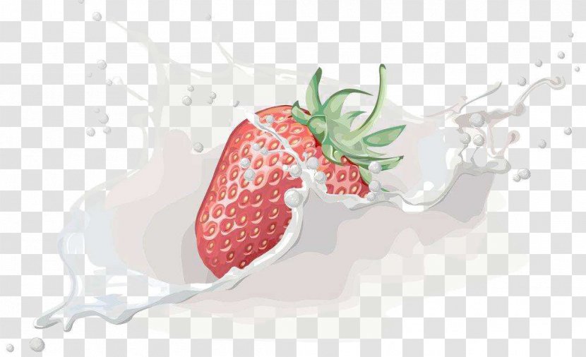Flavored Milk Strawberry Fruit - Pixabay Transparent PNG