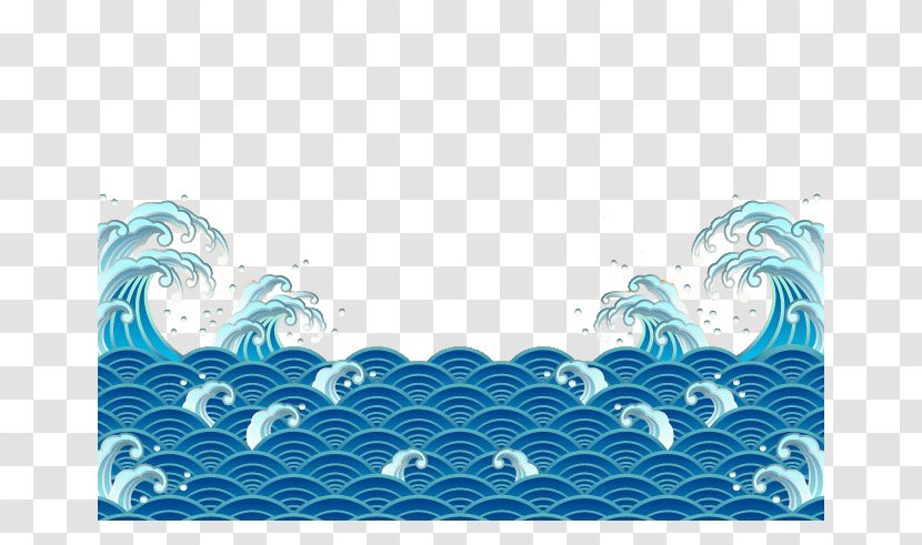 Wave Sunset Euclidean Vector - Pattern - Sea,Billows,wave,Clouds,Chinese Style Transparent PNG