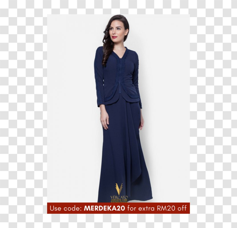 Dress Robe Baju Kurung Navy Blue - Kebaya Transparent PNG