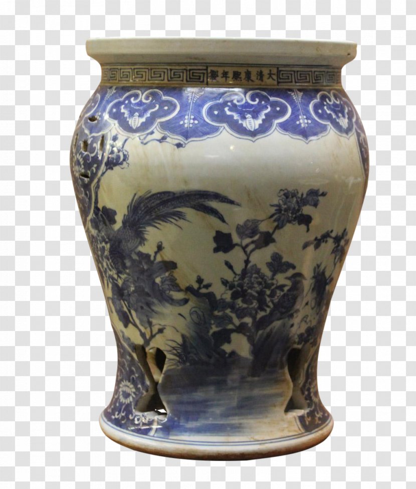 Vase Ceramic Blue And White Pottery Cobalt Transparent PNG