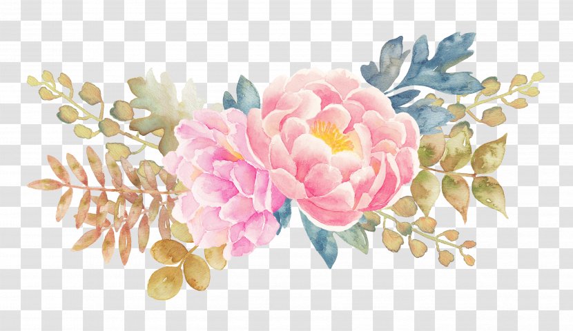 Flower Watercolor Painting - Rgb Color Model - Peony Painted Floral Elements Transparent PNG