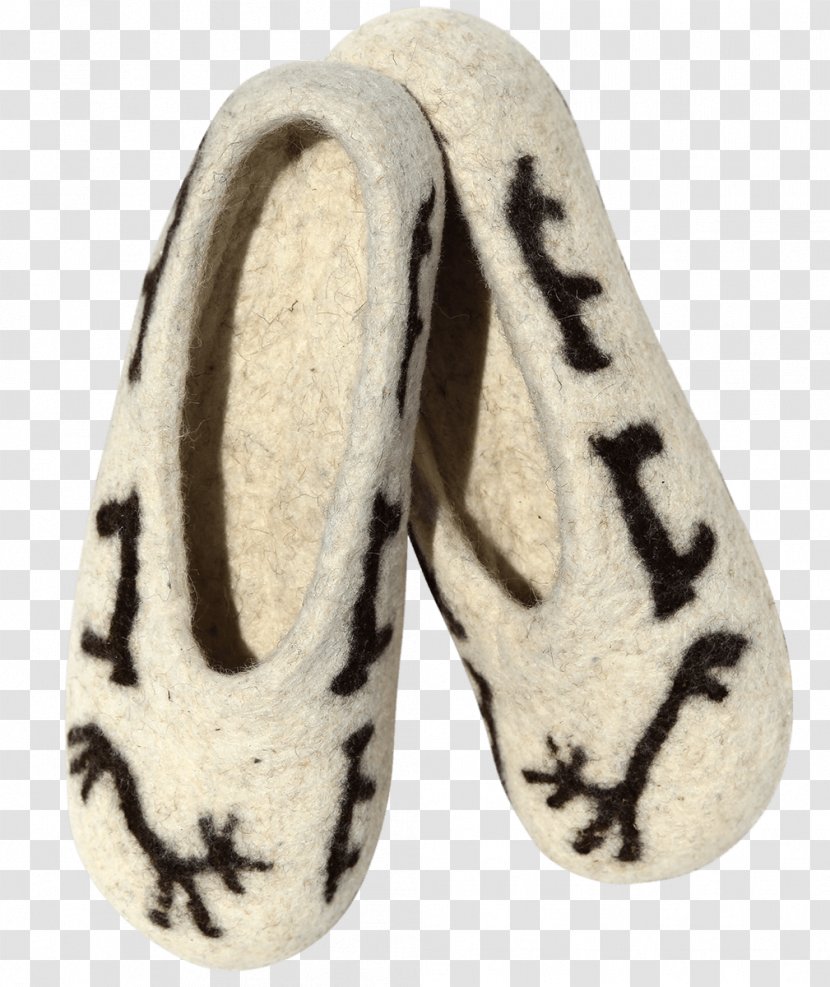 Slipper Felt Zebu Shoe Wool Transparent PNG