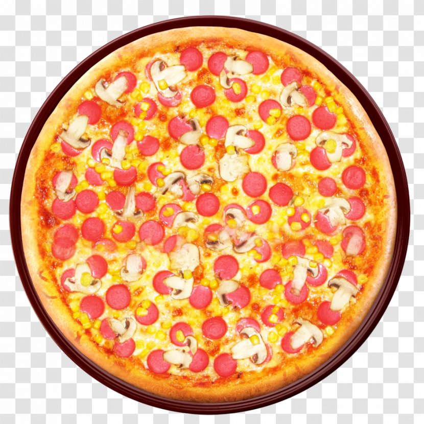 Pizza Hot Dog Sujuk Salami Sausage - Dish Transparent PNG