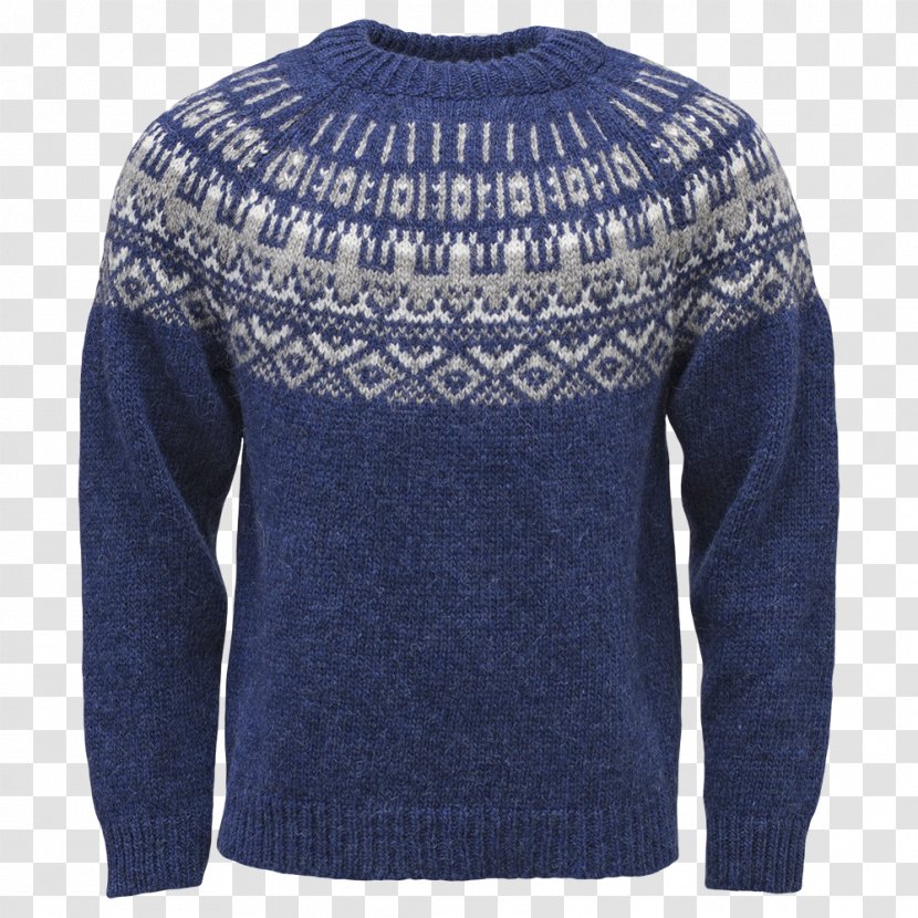 Cardigan Sweater Wool Lopapeysa Jacket - Blue Transparent PNG