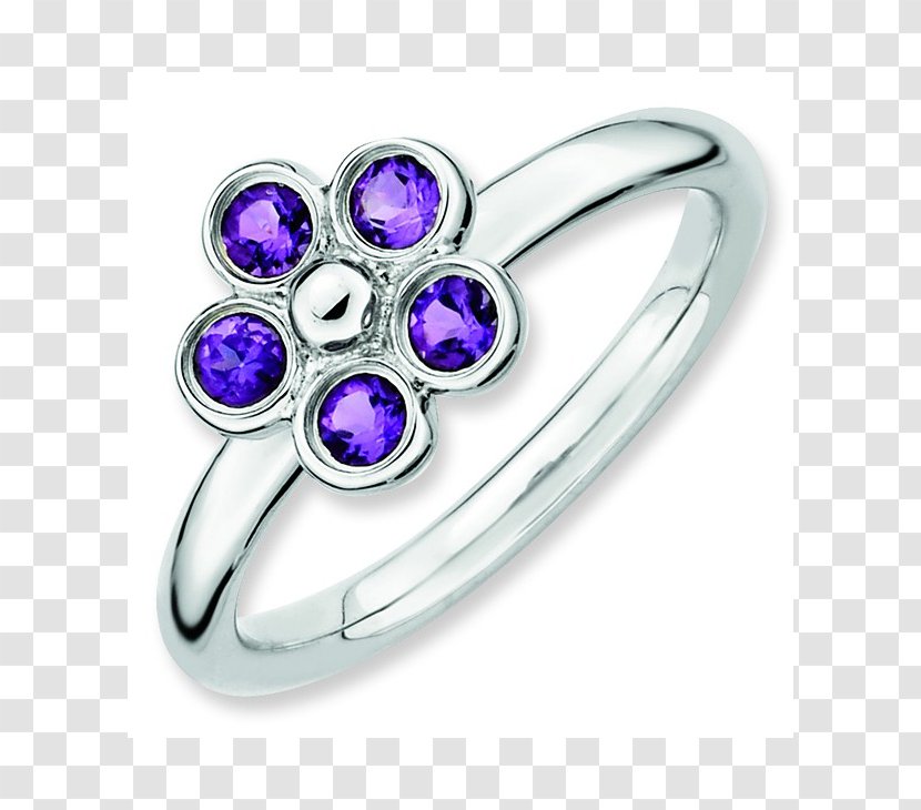 Amethyst Ring Silver Jewellery Purple Transparent PNG