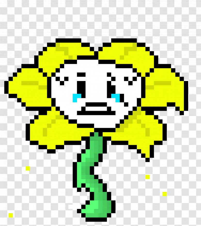 Undertale Flowey Flower Pixel Art - Smile - Determination Transparent PNG