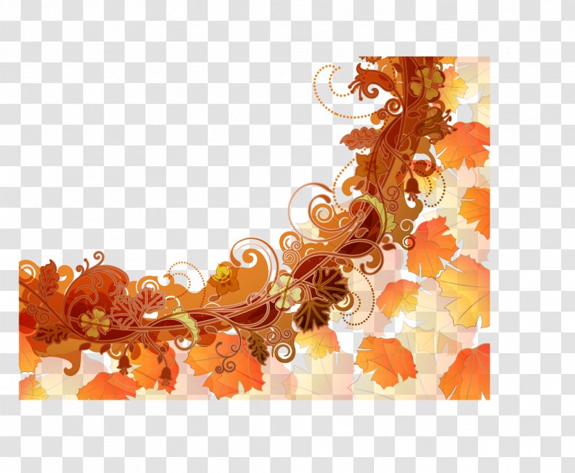 Flower Floral Design Abstract - Graphic Arts - Vector Autumn Vines Transparent PNG