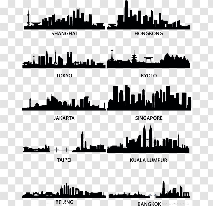 Cities: Skylines Silhouette Royalty-free - Monochrome Photography - City Transparent PNG