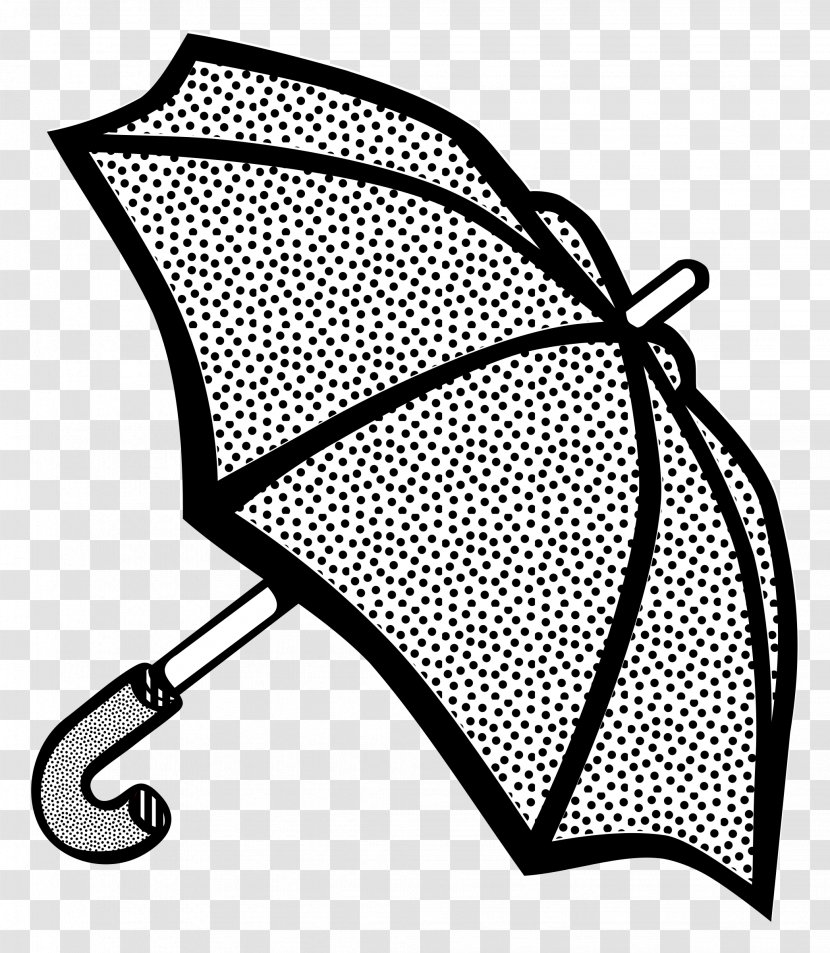 Line Art Umbrella Rain - Black And White Transparent PNG