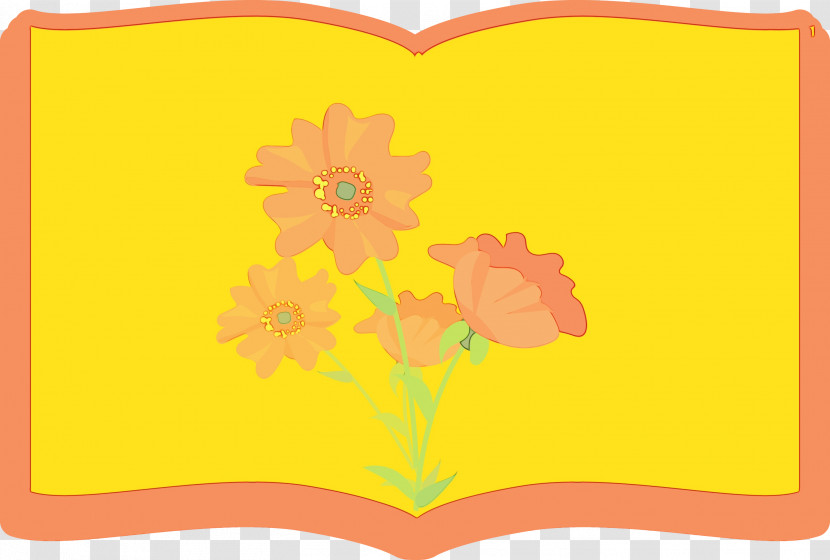 Flower Line Yellow Petal Pattern Transparent PNG