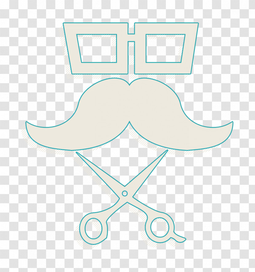 Icon Hairdresser Eyeglasses Mustache And Scissors Icon Hair Icon Transparent PNG
