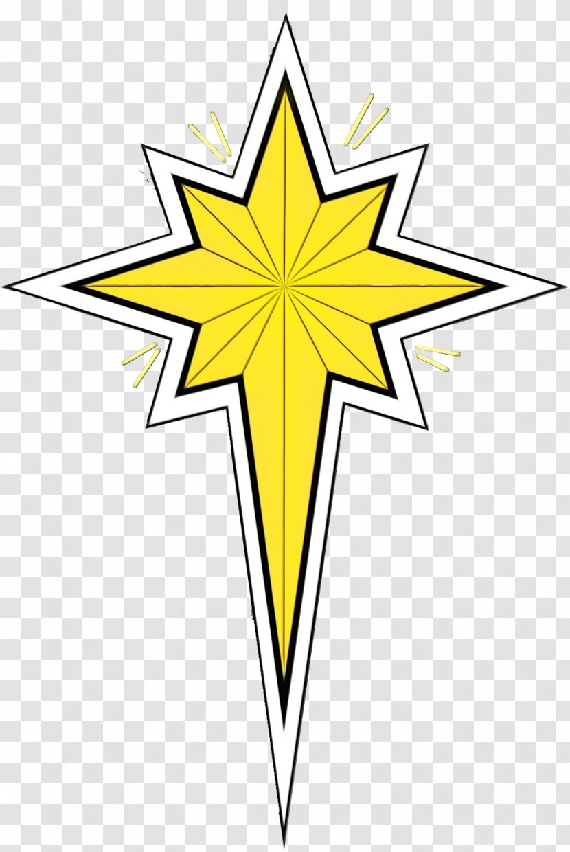 Yellow Line Symbol Star Symmetry - Watercolor Transparent PNG