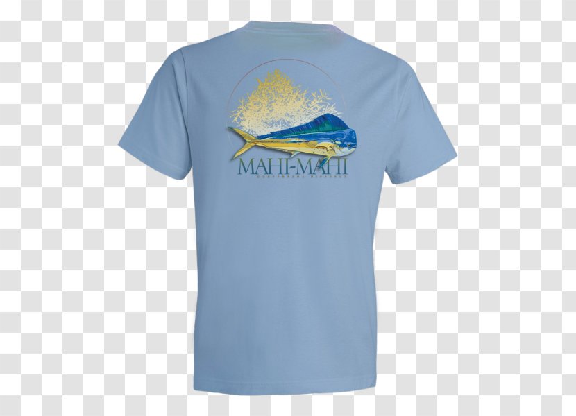 T-shirt Sleeve Logo Outerwear - Electric Blue - Mahi-mahi Transparent PNG