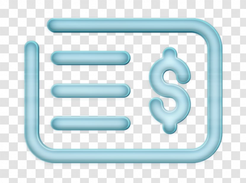 Bank Icon Bill Finance - Aqua - Symbol Text Transparent PNG