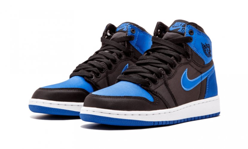 Air Jordan Nike Satin Sneakers Shoe - Blue Transparent PNG