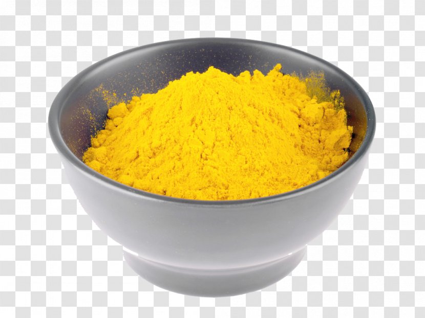 Indian Cuisine Thai Curry Chicken Balti - Rice Bowl Of Yellow Powder Transparent PNG